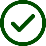 Icon depicting a checkmark inside of a circle to represent the various services offered by Conklin Landscape Solutions.